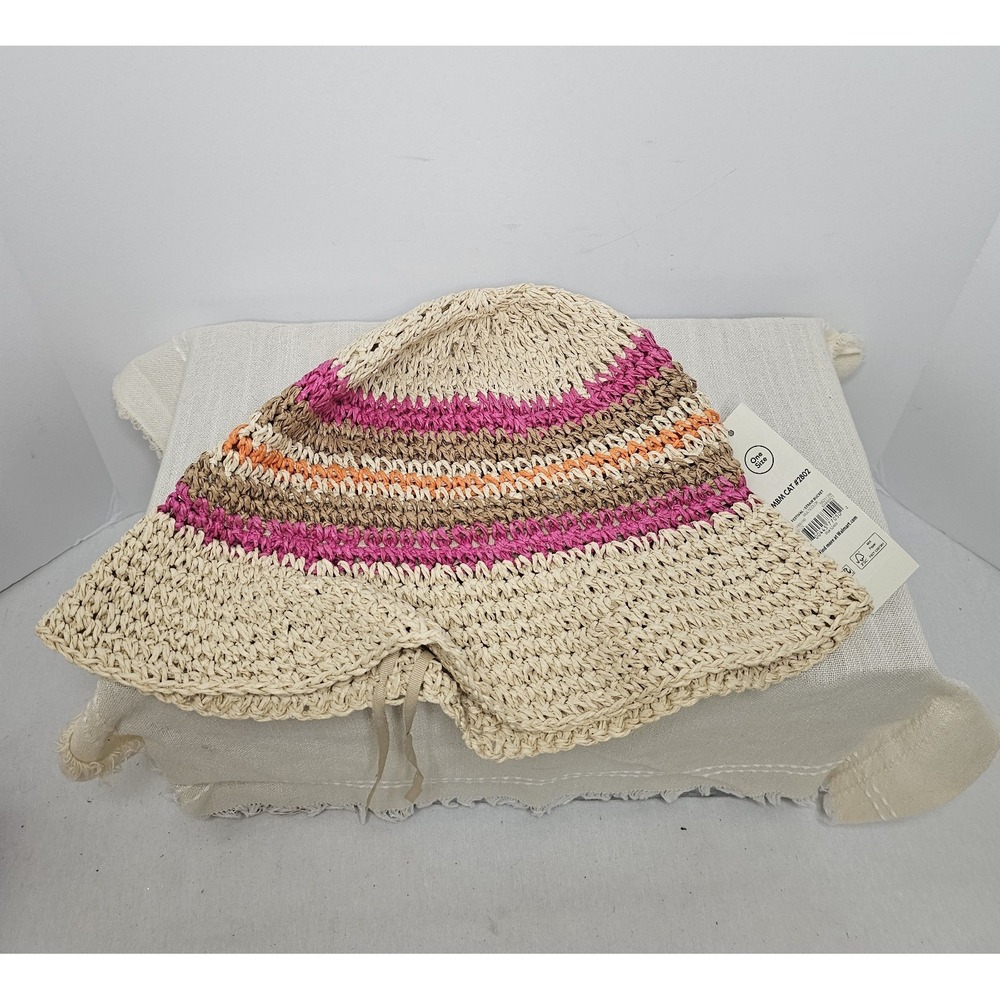 No Boundaries Pink Striped Sun Hat